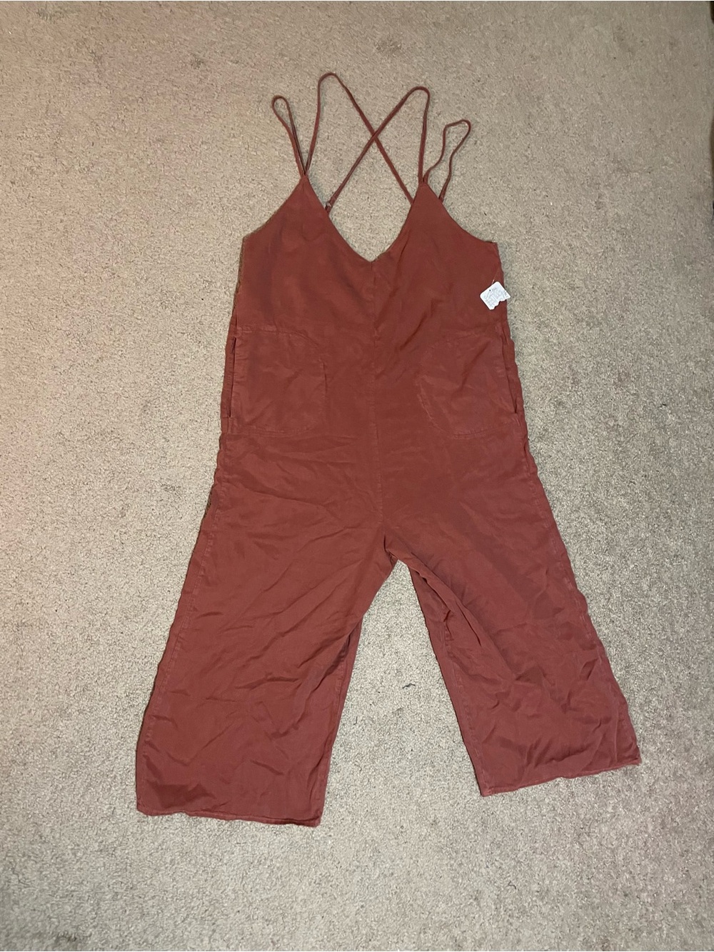 Free people Double-Strap Romper in Burnt Clay size‎ Large NWT